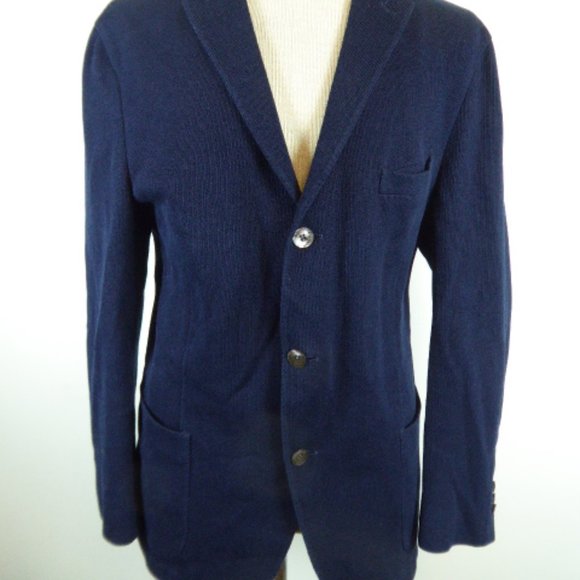 BOGLIOLI ITALY Dover UNSTRUCTURED navy blue cotton BLAZER jacket I58 40 - Picture 2 of 14